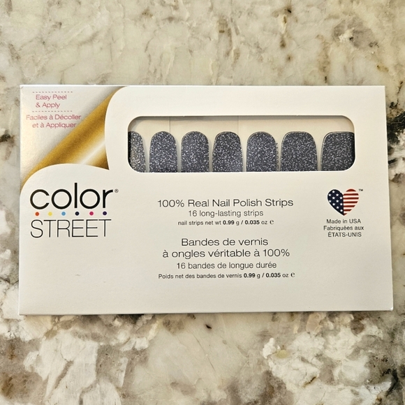 Color Street Other - Color Street Nail Polish Strips in Silver & Dark Gray Glitter-Moon River